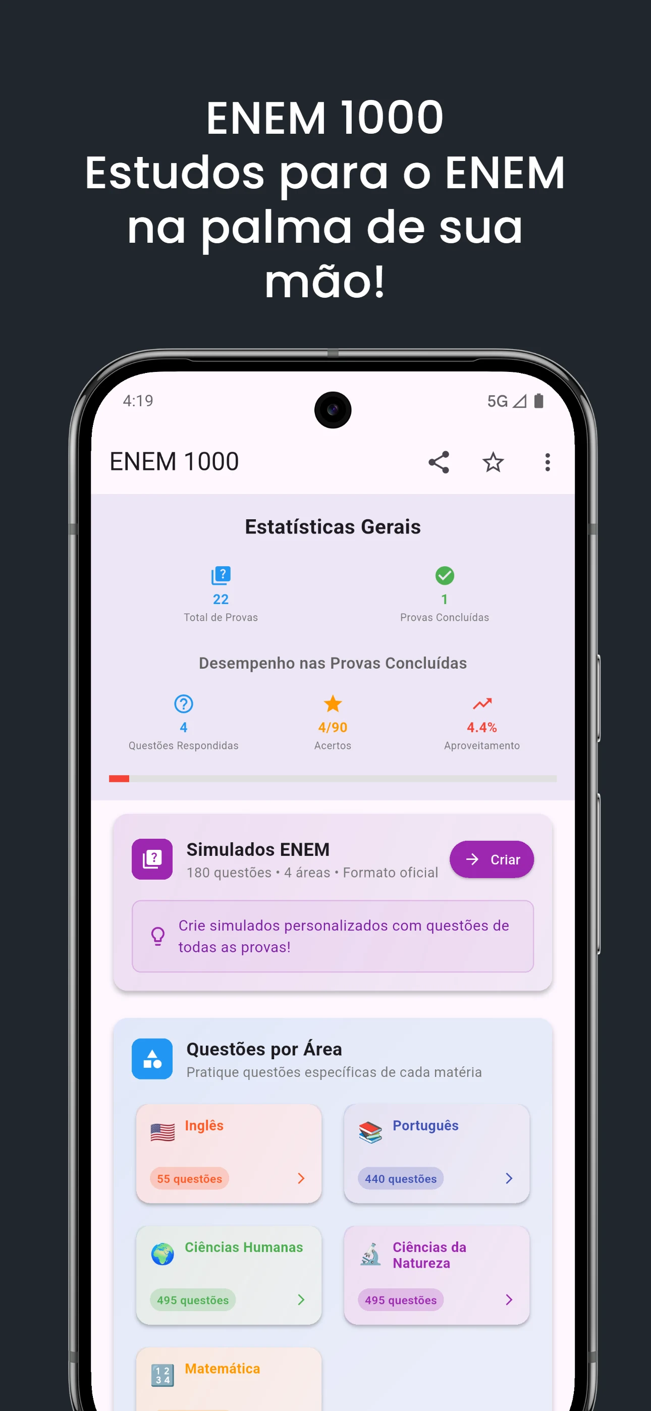 Enem 1000 - Provas e Simulados screenshot