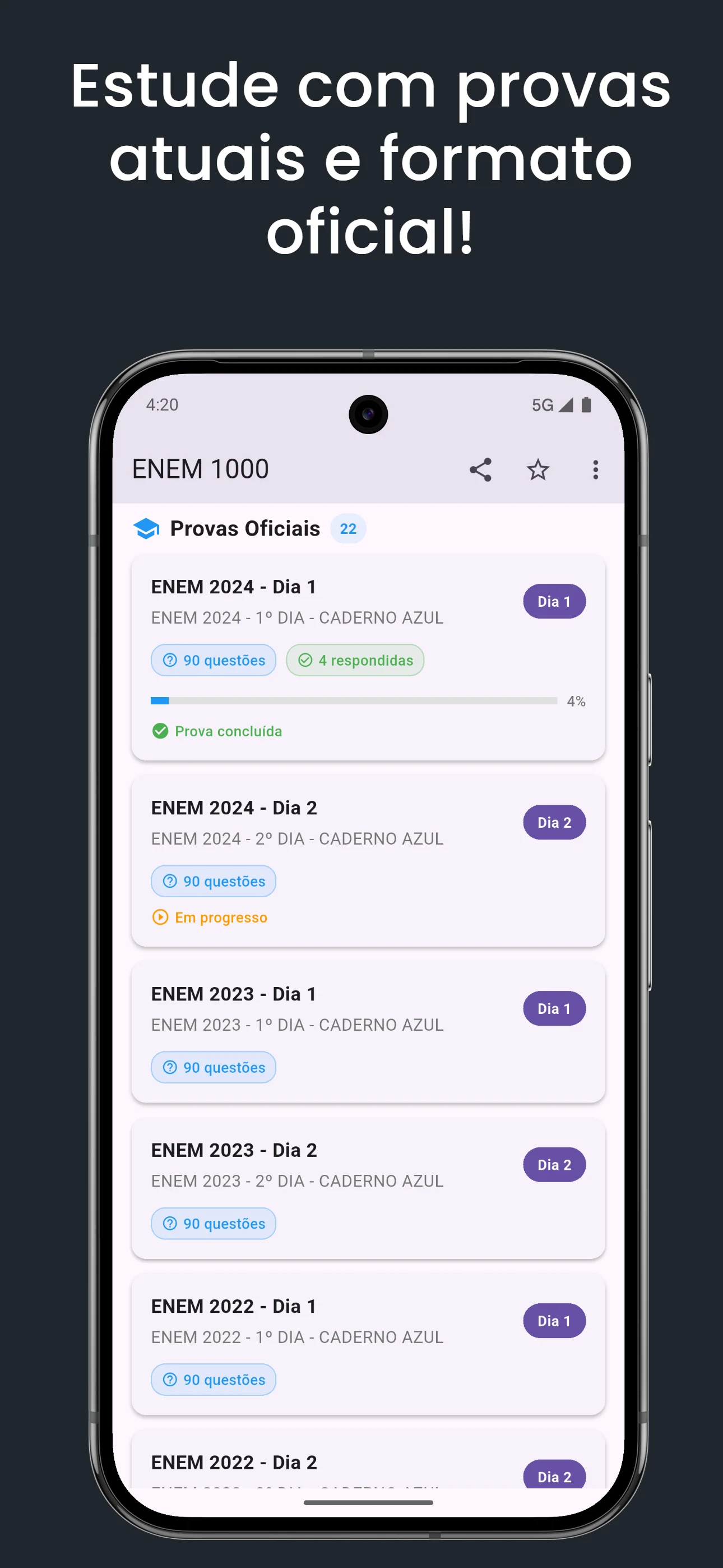 Enem 1000 - Provas e Simulados screenshot