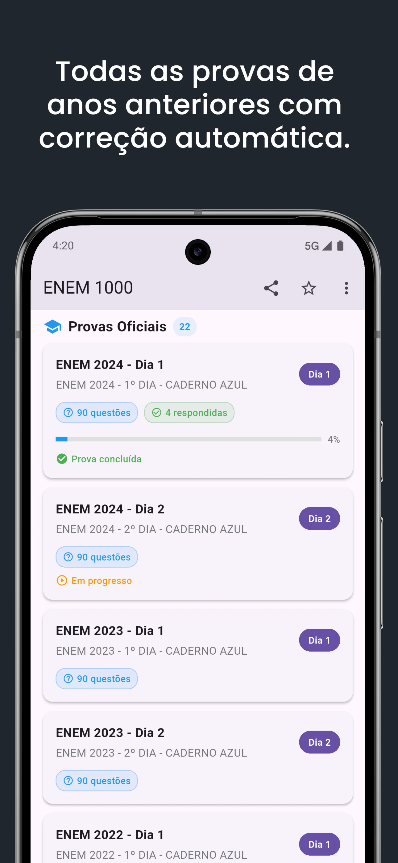 Enem 1000 - Provas e Simulados screenshot